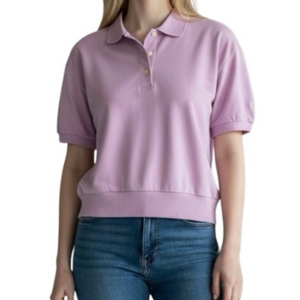 Everlane The Organic Cotton Polo Shirt Short Sleeve Women's Small Mauve